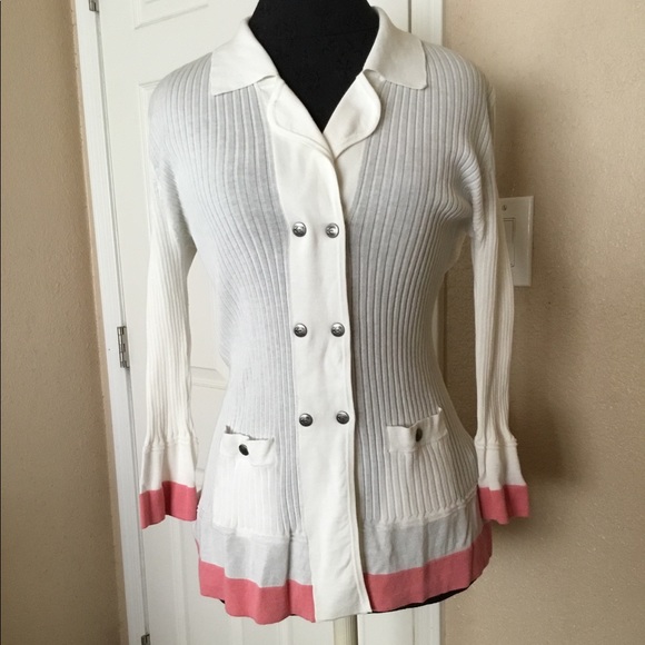 Just Cavalli Sweaters - Just Cavali Ivory cardigan size large